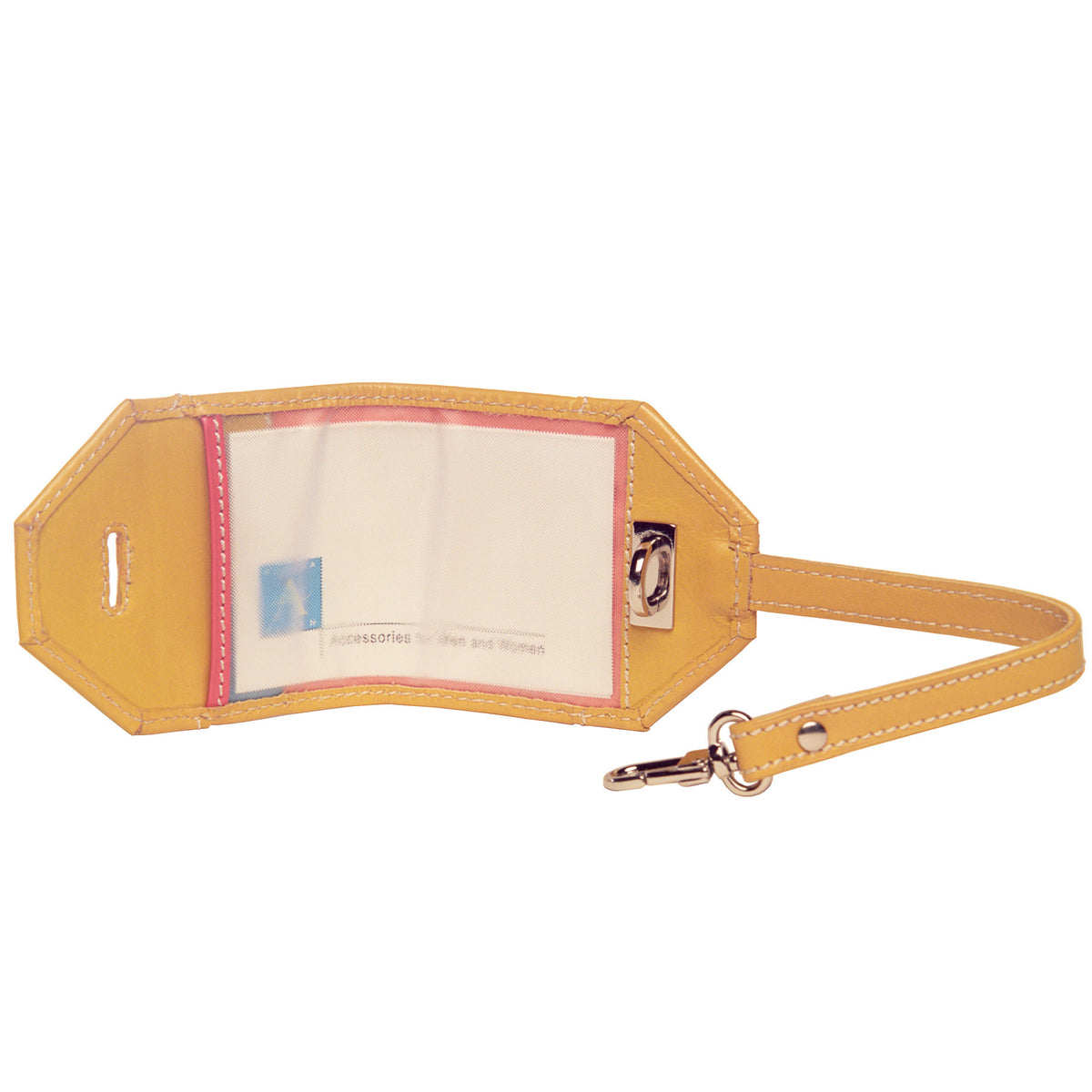 Leather Luggage Tag - Mustard – Alicia Klein - Taxi Wallet