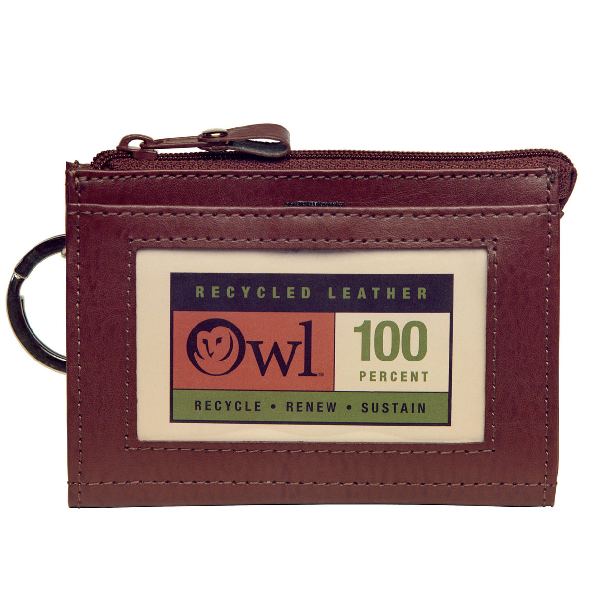 [ATHE VANESSABRUNO] BROWN ZIPPER COIN CARD WALLET / 追跡可 ATHE VANESSABRUNO] BROWN ZIPPER COIN CARD WALLET / 追跡可