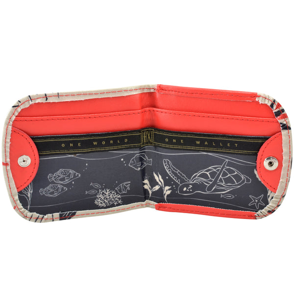 Vegan Taxi Wallet, Vintage Hawaii, interior view