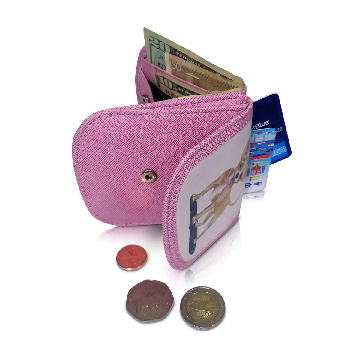 Chihuahua Small Folding RFID Minimalist Women's Card Wallet