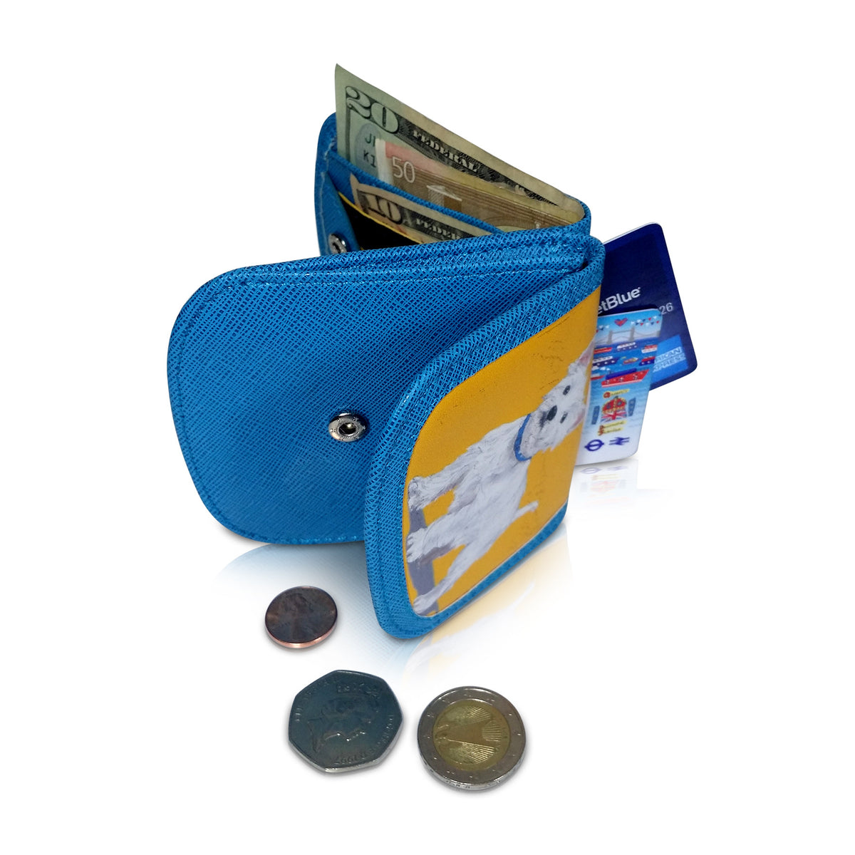 Westie Small Folding RFID Minimalist Women's Card Wallet