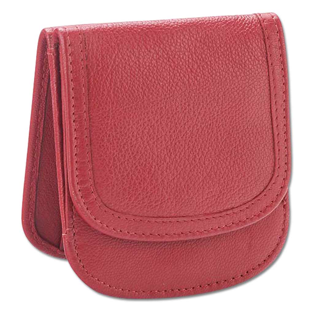 Taxi Wallet. Red Leather Folding Wallet- Coins, Cards and Bills