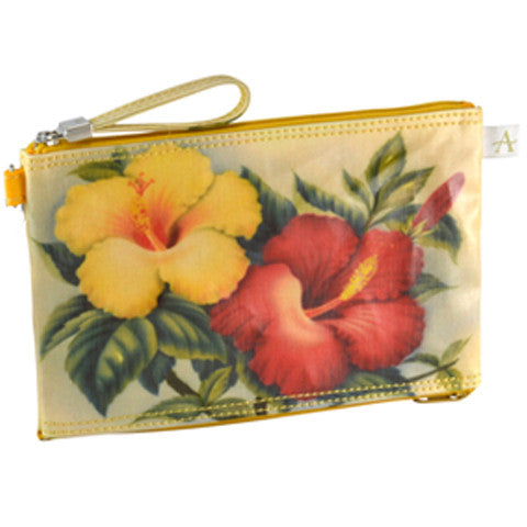 Double Zipper Pouch Hibiscus – Alicia Klein Taxi Wallet