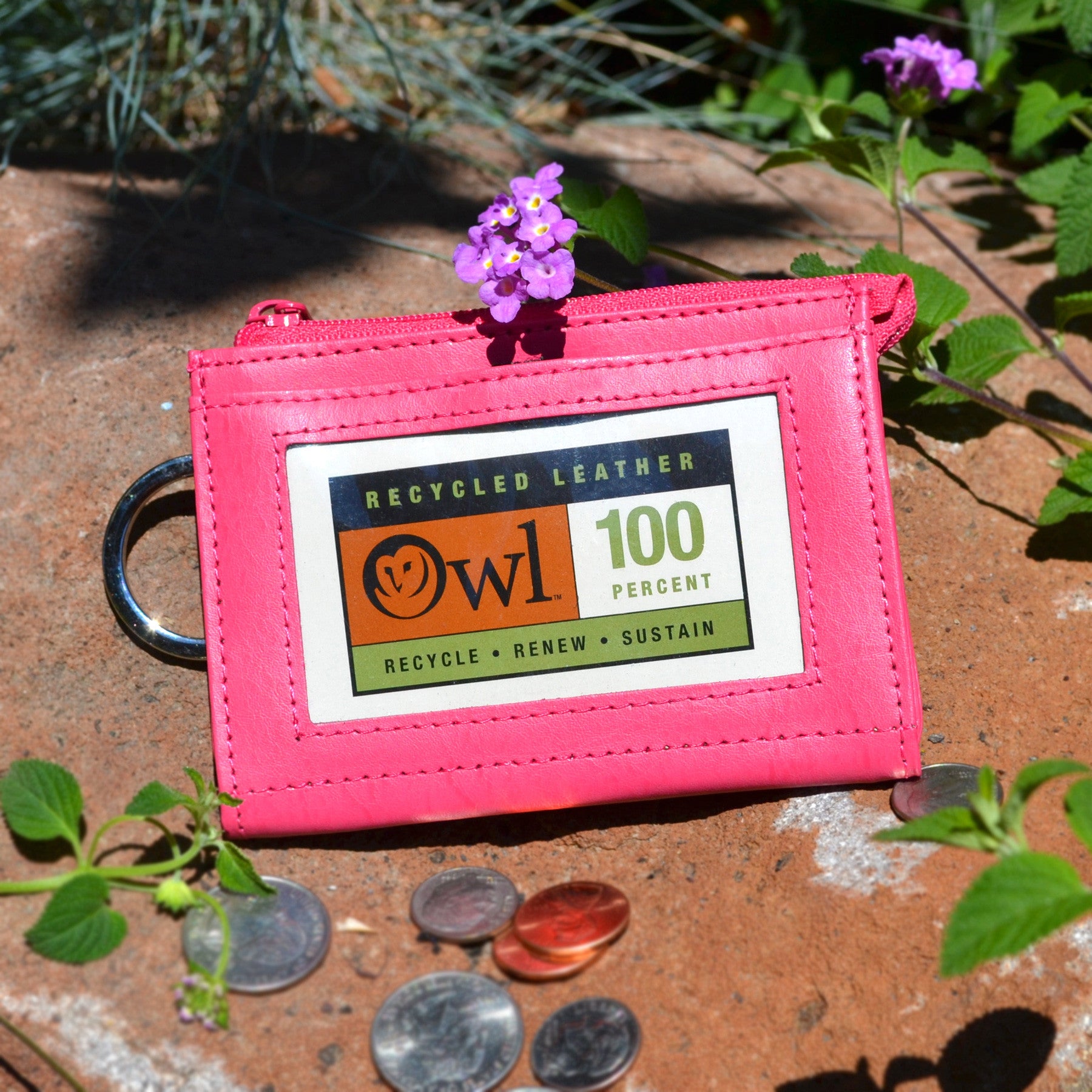 Ziptop Coin ID - Jazzy Pink – Alicia Klein - Taxi Wallet - OWLrecycled