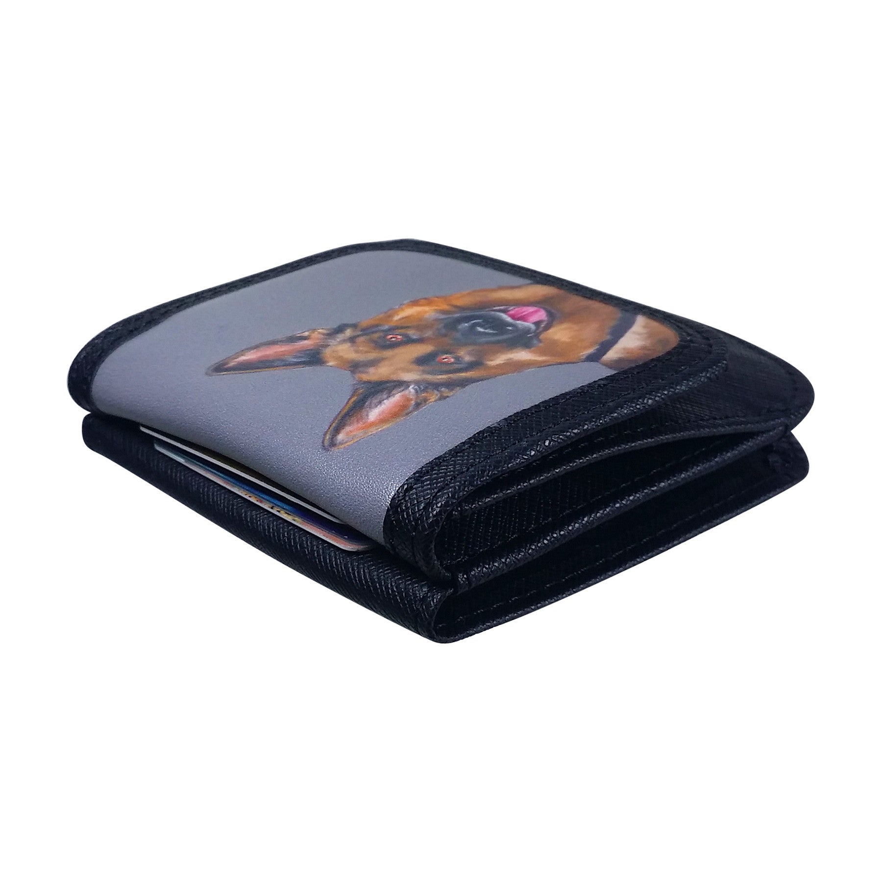 German Shepherd Small Folding RFID Minimalist Card Wallet Coin