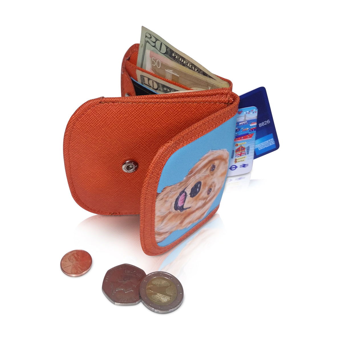 TAXI WALLET Daiquiri Small Folding Leather Minimalist Wallet For Women - Coin Purse & Card Holder, Compact Design