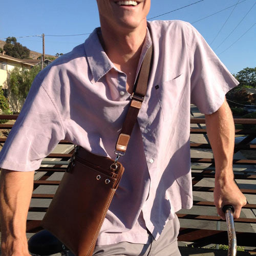 Tech Crossbody - Brown. For Men and Women. Sleek – Alicia Klein