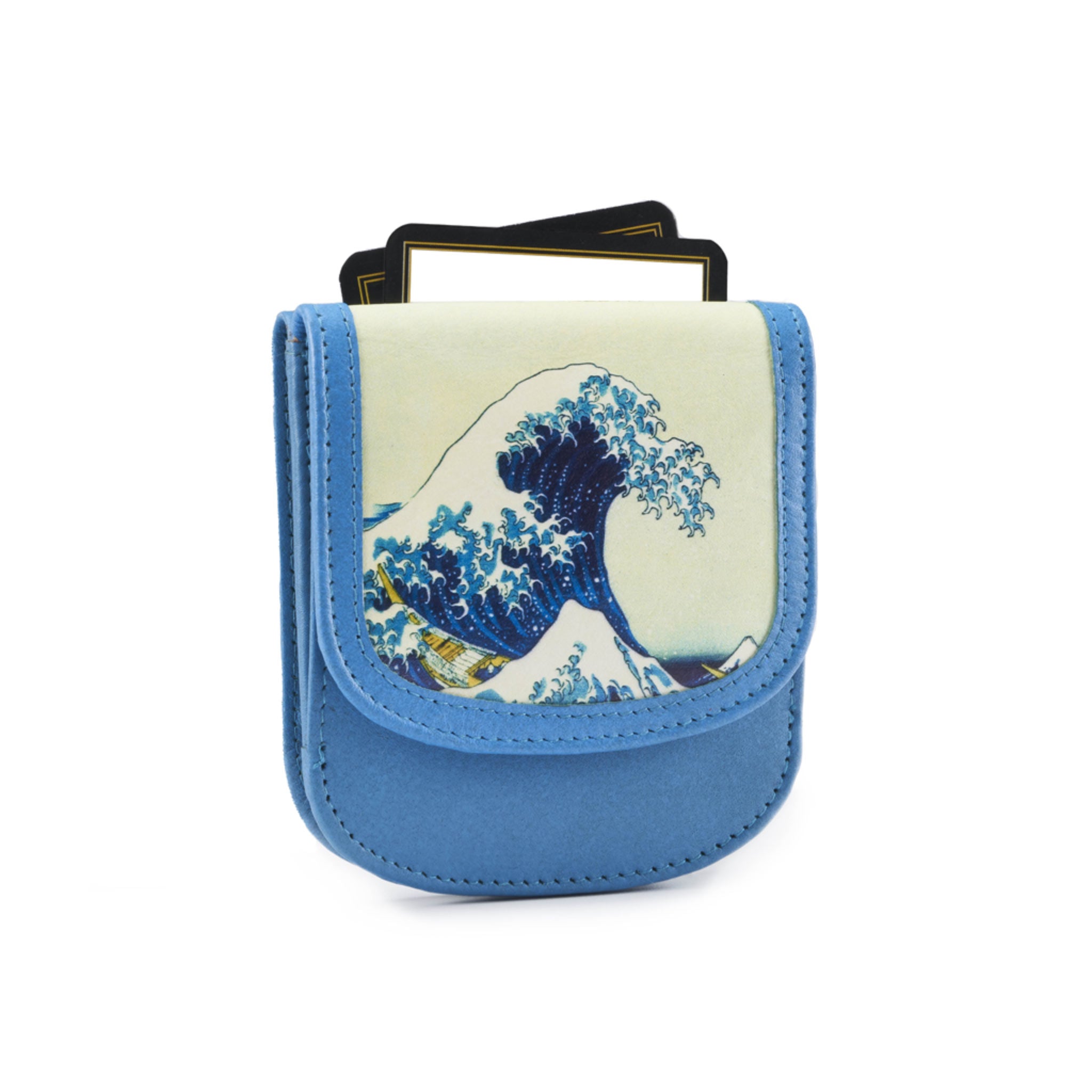 HOKUSAI WAVE -Leather. Compact coin, bill, card wallet